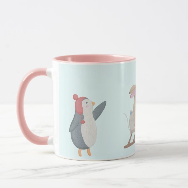 Mug Jolie scène d'hiver animale (Gauche)
