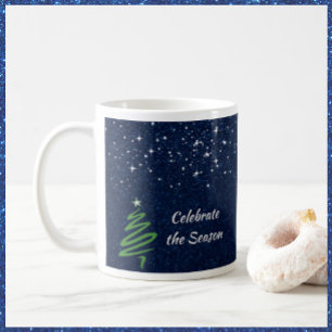 Mug Jolie scène d'hiver de nuit bleue