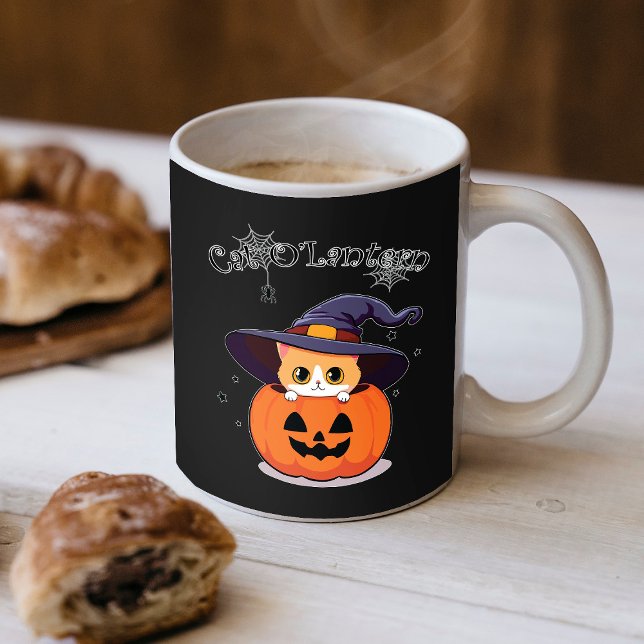 Mug Jolie sorcière au chat roux avec citrouille de Hal (Créateur téléchargé)