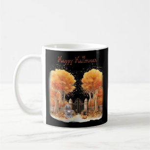 Mug Jolie sorcière et chat à l'extérieur de la porte H
