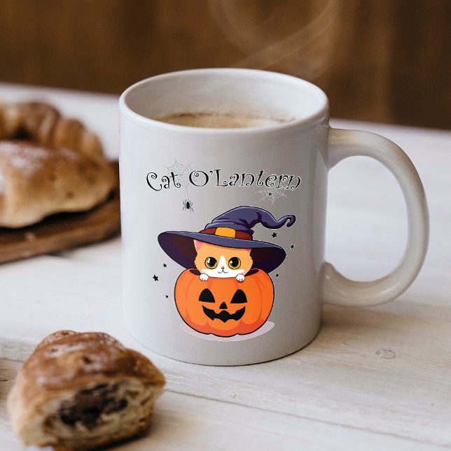 Mug Jolie sorcière féline rousse avec citrouille de Ha (Créateur téléchargé)