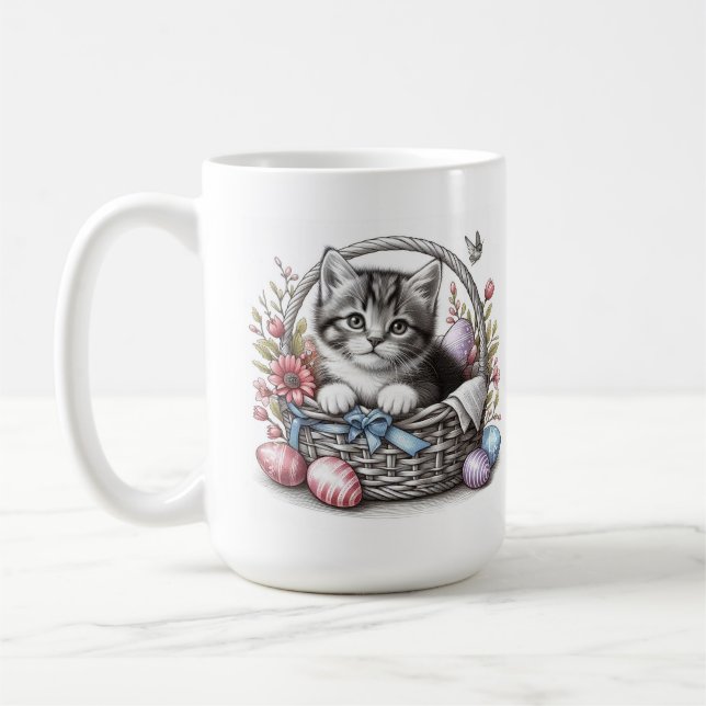 Mug Jolie Tabby Kitty de Pâques (Gauche)