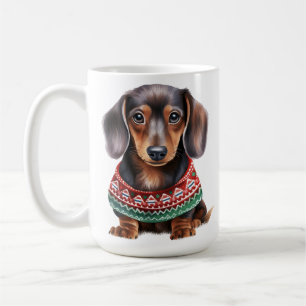 MUG JOLIE VACANCES CHRISTMAS DACHSHUND PUPPY CHIEN