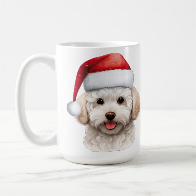 MUG JOLIE VACANCES NOËL BICHON FRISE CHIEN (Gauche)