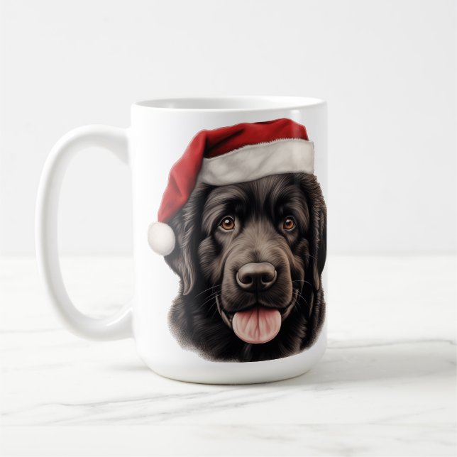 MUG JOLIE VACANCES NOËL CHIEN DE TERRE-NEUVE (Gauche)