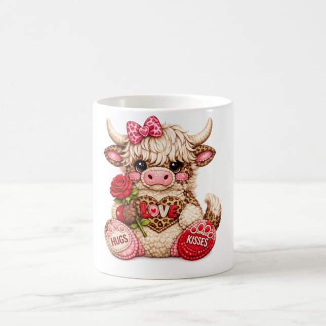 Mug Jolie vache des Highlands de la Saint-Valentin ten (Centre)