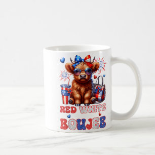Mug Jolie vache Highland rouge, blanche et boujee 4 ju