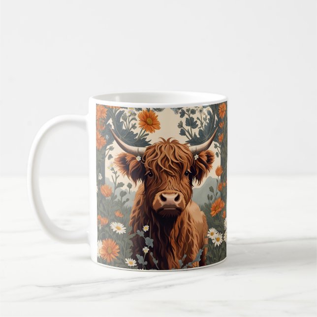 Mug Jolie vache Vintage Highland (Gauche)