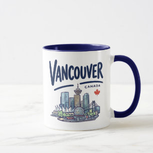 Mug Jolie Vancouver BC Canada Ciel coloré de la ville