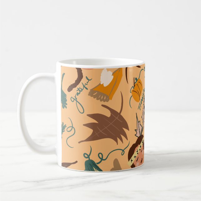 Mug Jolie verdure de pèlerin de Thanksgiving (Gauche)