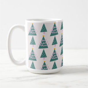 Mug Jolies arbres Doodles rose vert