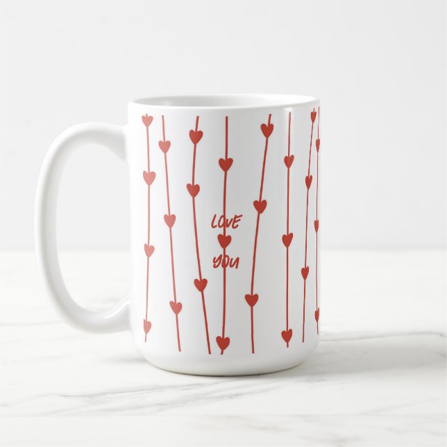 Mug Jolies Branches de Coeur Rouge pour la Saint-Valen (Gauche)