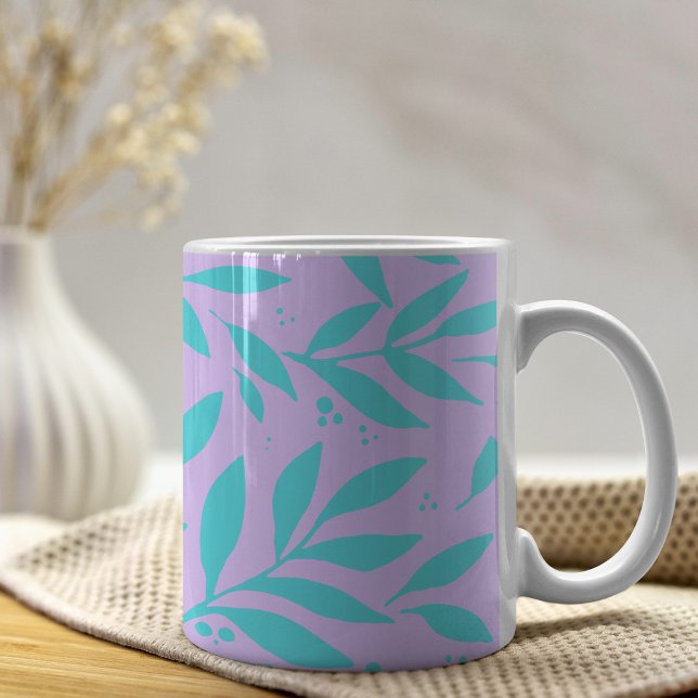 Mug Jolies branches - turquoise et violet ado (Créateur téléchargé)