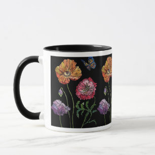 Mug Jolies chips sur la peinture d'aquarelle noire