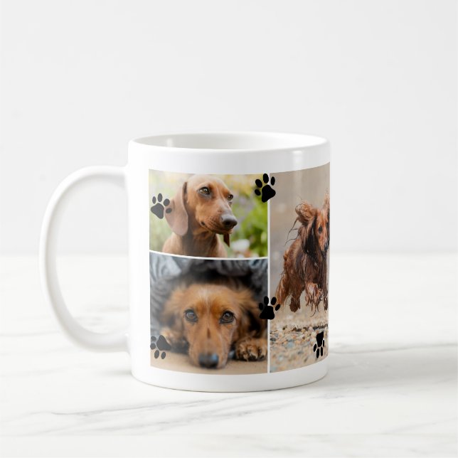 Mug Jolies Empreintes de pattes Six Photos pour animau (Gauche)