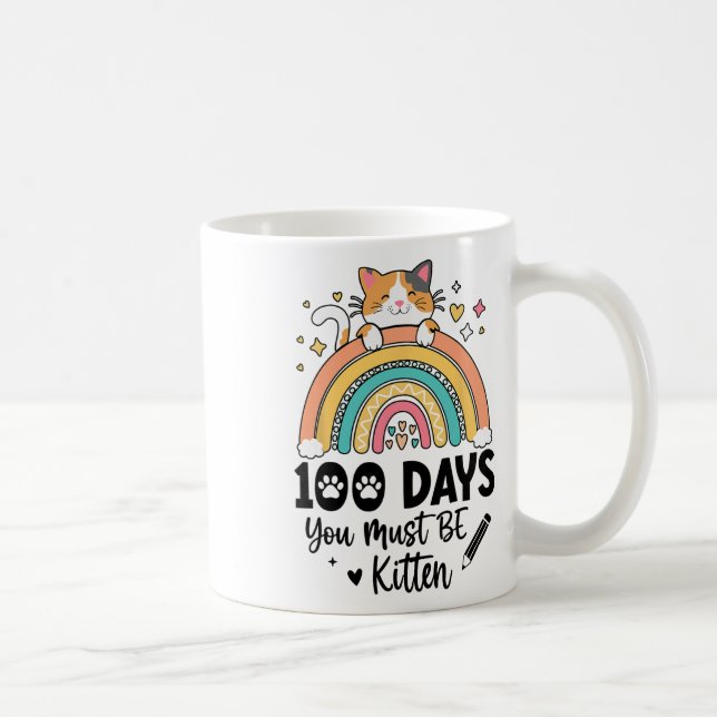 Mug Jolies filles de 100 jours d'école Chat 100ème jou (Droite)