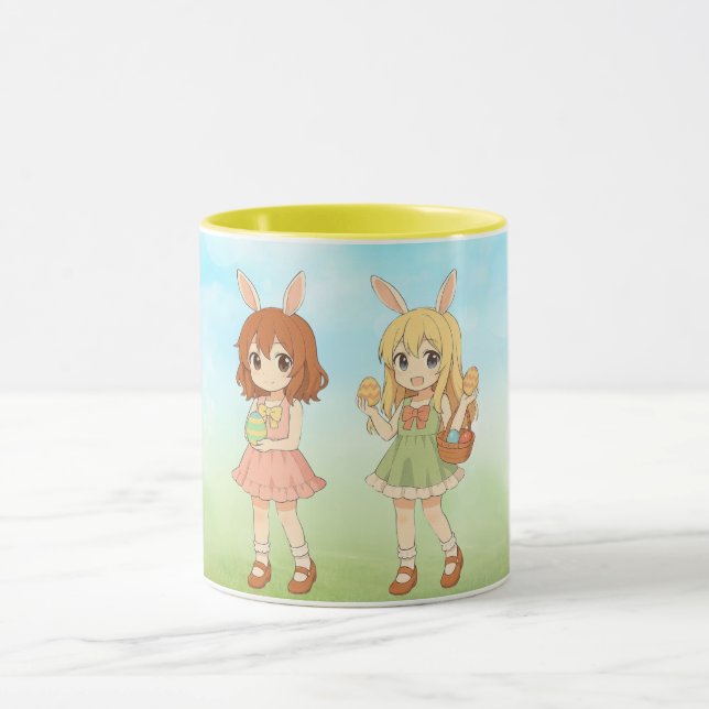 Mug Jolies filles lapins de Pâques d'anime (Centre)