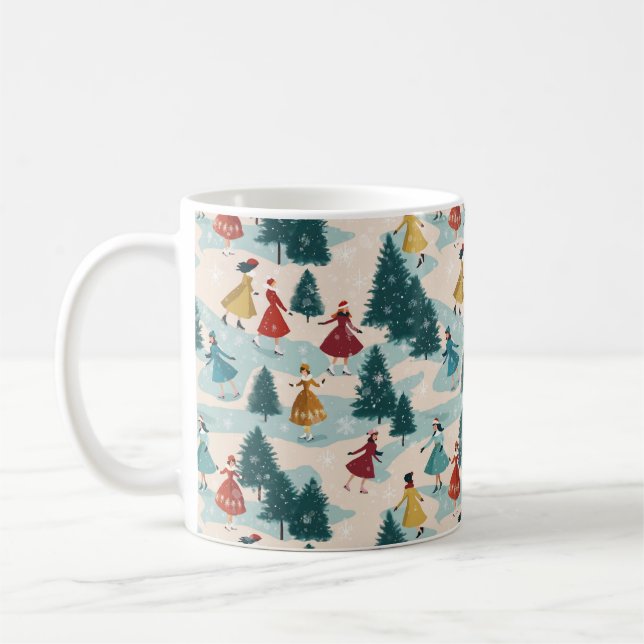 Mug Jolies filles rétro Patinage sur glace (Gauche)