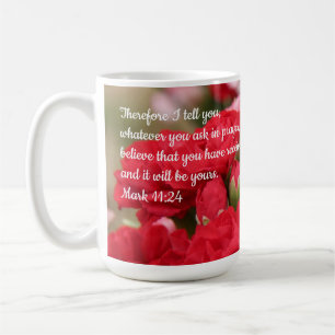 Mug Jolies fleurs, avec vers de Marc 11:24