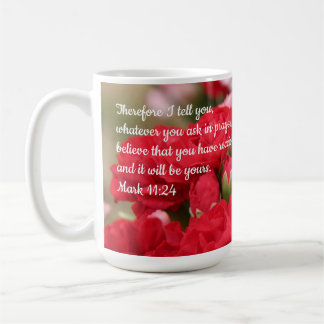 Mug Jolies fleurs, avec vers de Marc 11:24