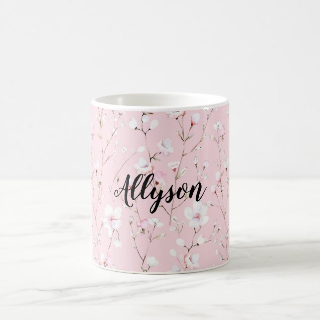 Mug Jolies Fleurs Blanches Roses (Centre)