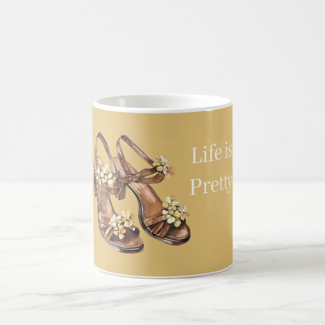 Mug Jolies Fleurs Blanches Sandales Marron (Centre)