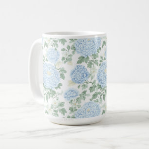 Mug Jolies Fleurs Bleu Clair Blanc  