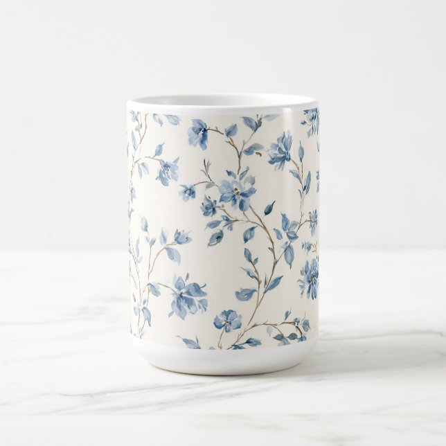 Mug Jolies Fleurs Crème Bleue (Centre)