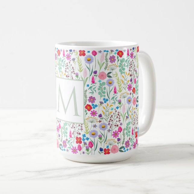 Mug Jolies fleurs d'aquarelle botanique (Devant droit)