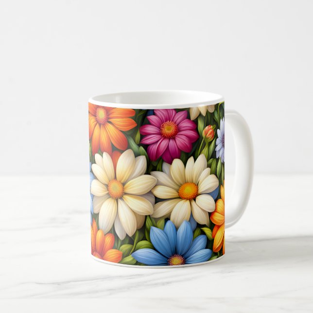 Mug Jolies Fleurs, De Couleurs Vives, (Devant droit)