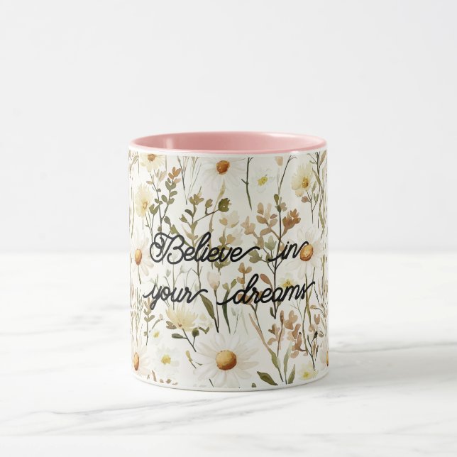 Mug Jolies Fleurs de Marguerite Blanche Anniversaire (Centre)