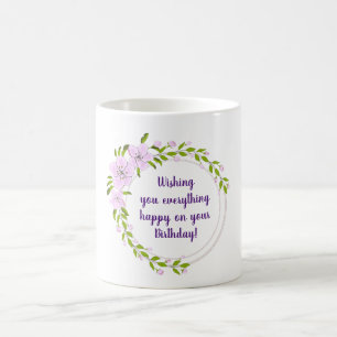 Mug Jolies fleurs de pommier anniversaire Minimaliste 