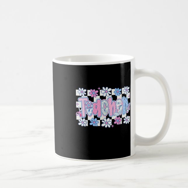 Mug Jolies Fleurs Rétro Groovy Enseignant Retour à l'É (Droite)