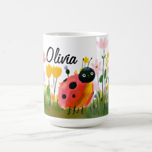 Mug Jolies Fleurs Sauvages Nom de Fille Coccinelle Rou