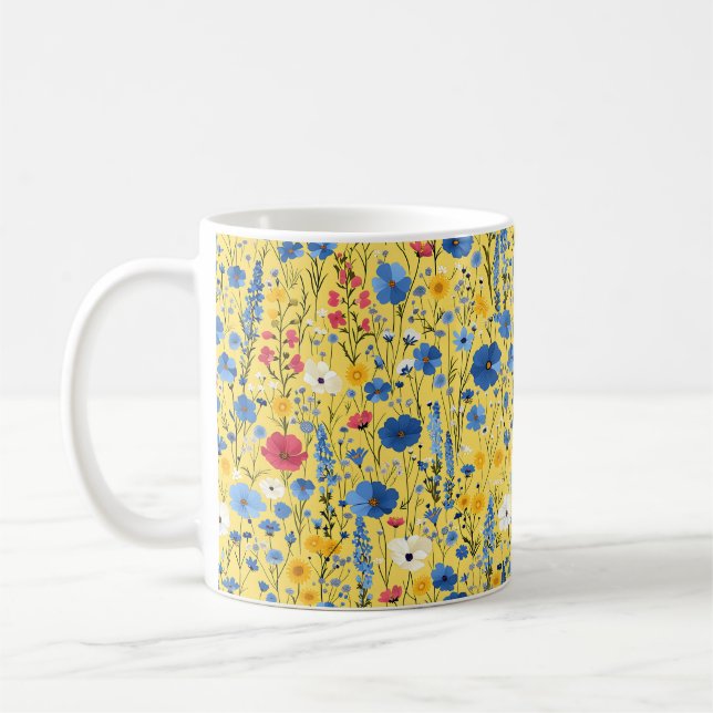 Mug Jolies fleurs sauvages printanières colorées fémin (Gauche)