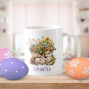Mug Jolies lapins personnalisés fille Pâques