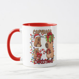 Mug Jolies Lumières de Noël de Capybara Fête de Fête