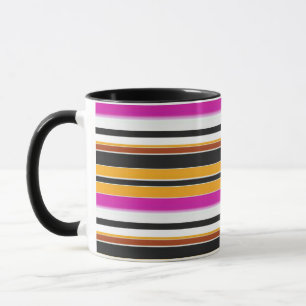 Mug Jolies rayures noires orange