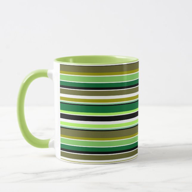 Mug Jolies rayures vertes et blanches (Gauche)