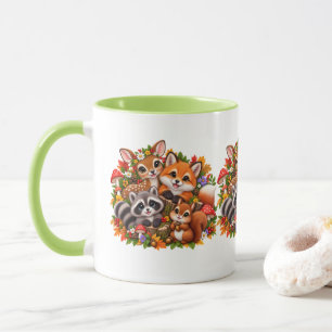 Mug Jolis amis de la forêt Renard Raton laveur Cerf Éc