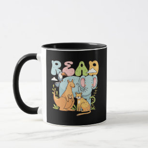 Mug Jolis Animaux Kawaii en Lecture Pastel Rétro LIS