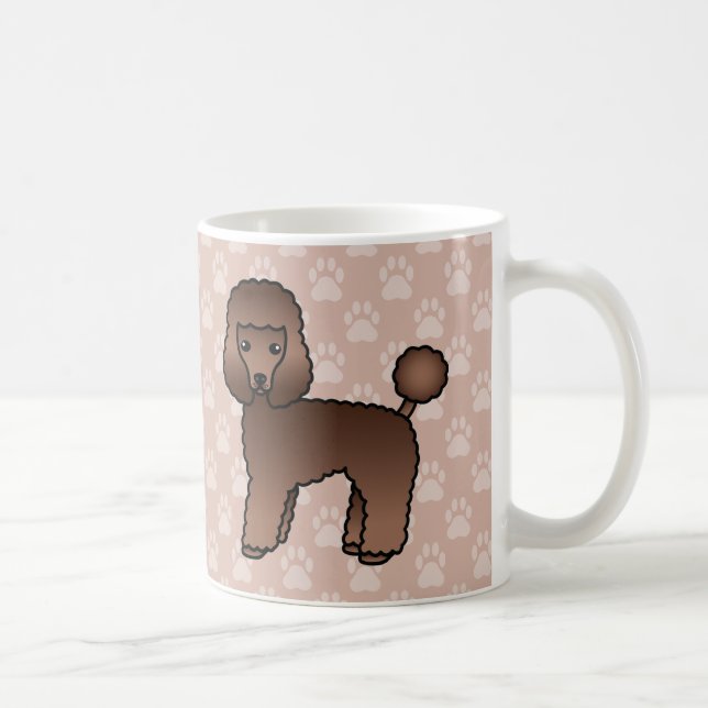 Mug Jolis Chiens Toy Caniches Marrons Sur Fond Gris (Droite)