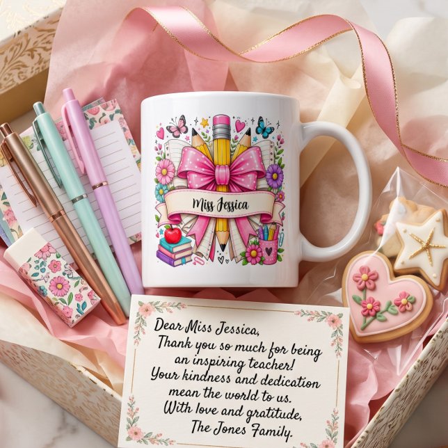 Mug Jolis Fleurs Rétro Roses Dessin Animé Crayon Ensei (Créateur téléchargé)