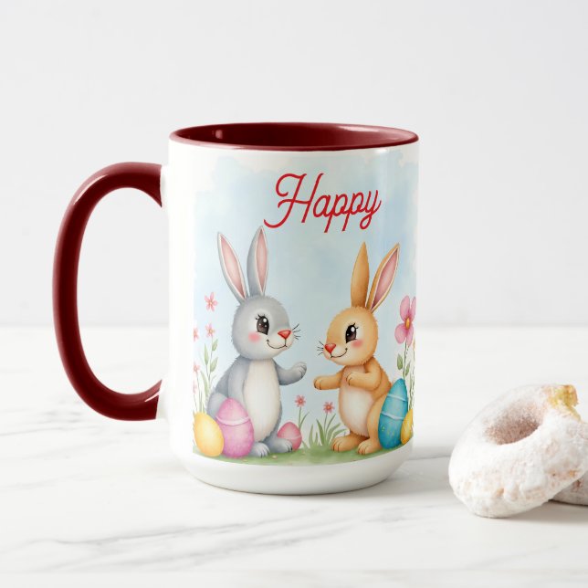 Mug Jolis lapins de Pâques magnifiques Collection Mode (Avec donut)