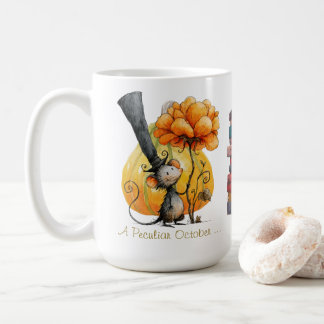 Mug Jolis livres de fleurs de souris d'octobre Mois du