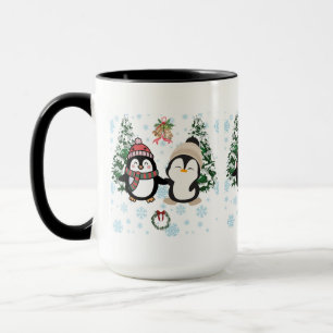 Mug Jolis Manchots Festifs Noël Hiver Wonderland Chris