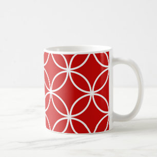 Mug Jolis motifs géométriques de cercles rouges et bla