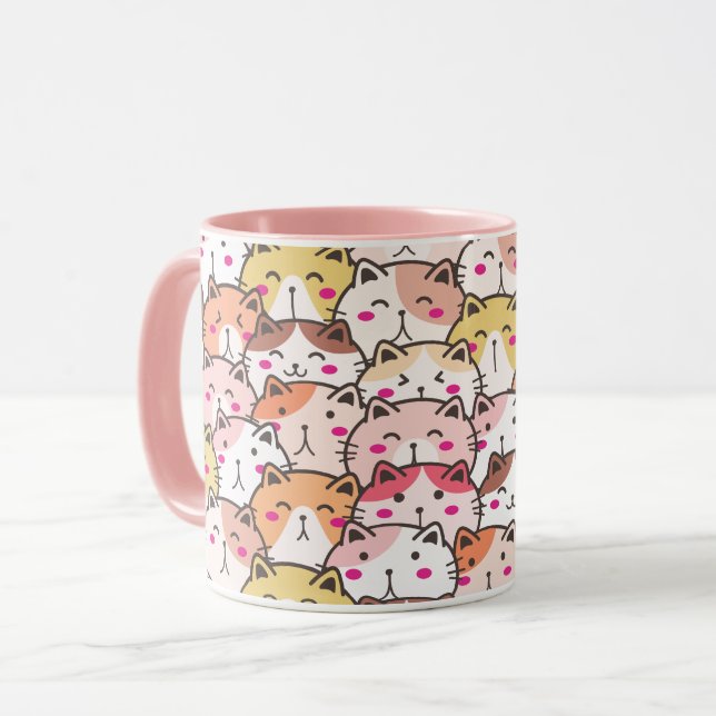Mug Jolis motifs mignons Chats Chatons, Moderne (Devant gauche)