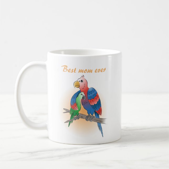 Mug Jolis perroquets Bonne fête des mères (Gauche)