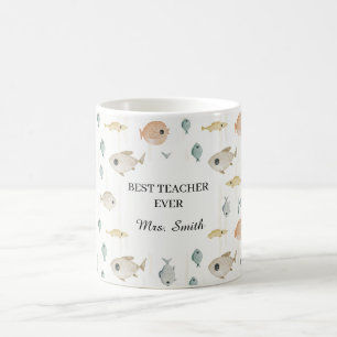 Mug Jolis poissons à l'aquarelle Meilleur professeur e